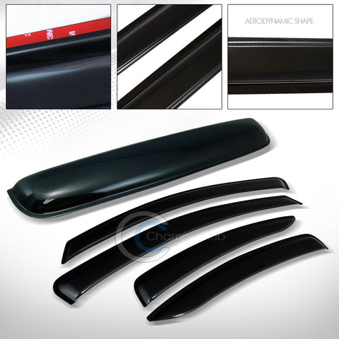 SMOKE SUN SHADE VENT WINDOW VISORS+SUNROOF MOON ROOF GUARD 5PC 04-12 MITS GALANT