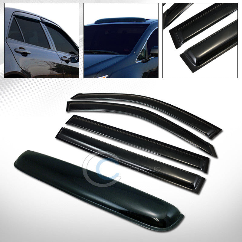 SMOKE SUN SHADE WINDOW VISORS w/SUNROOF MOON ROOF GUARD 01-07 TOYOTA HIGHLANDER