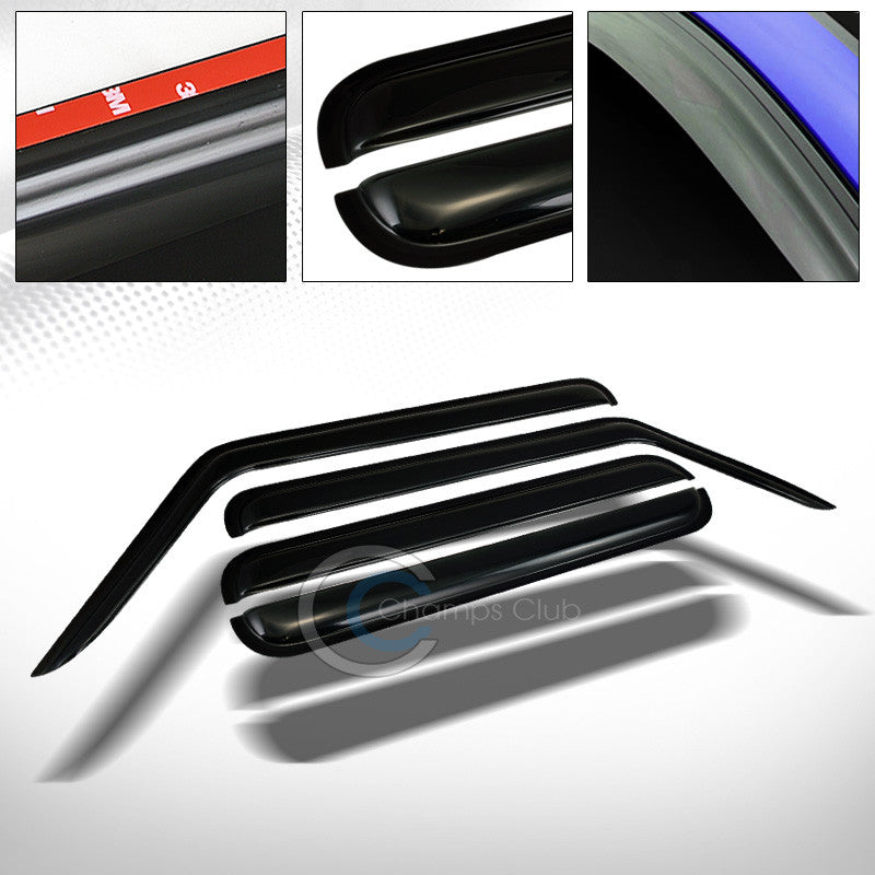 SUN/RAIN GUARD SMOKE VENT SHADE DEFLECTOR WINDOW VISORS 06-10 JEEP COMMANDER XK