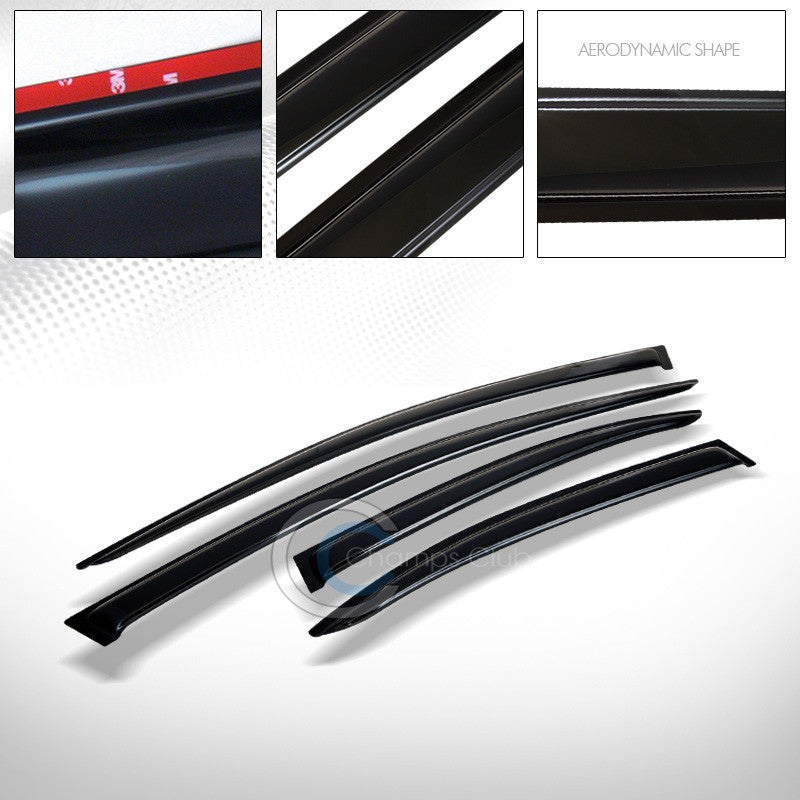 SUN/RAIN GUARD SMOKE VENT SHADE DEFLECTOR WINDOW VISORS 08-16 MITSUBISHI LANCER