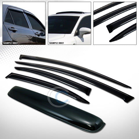 SMOKE SUN SHADE VENT WINDOW VISORS+SUNROOF MOON ROOF GUARD 5PC 08-16 MITS LANCER