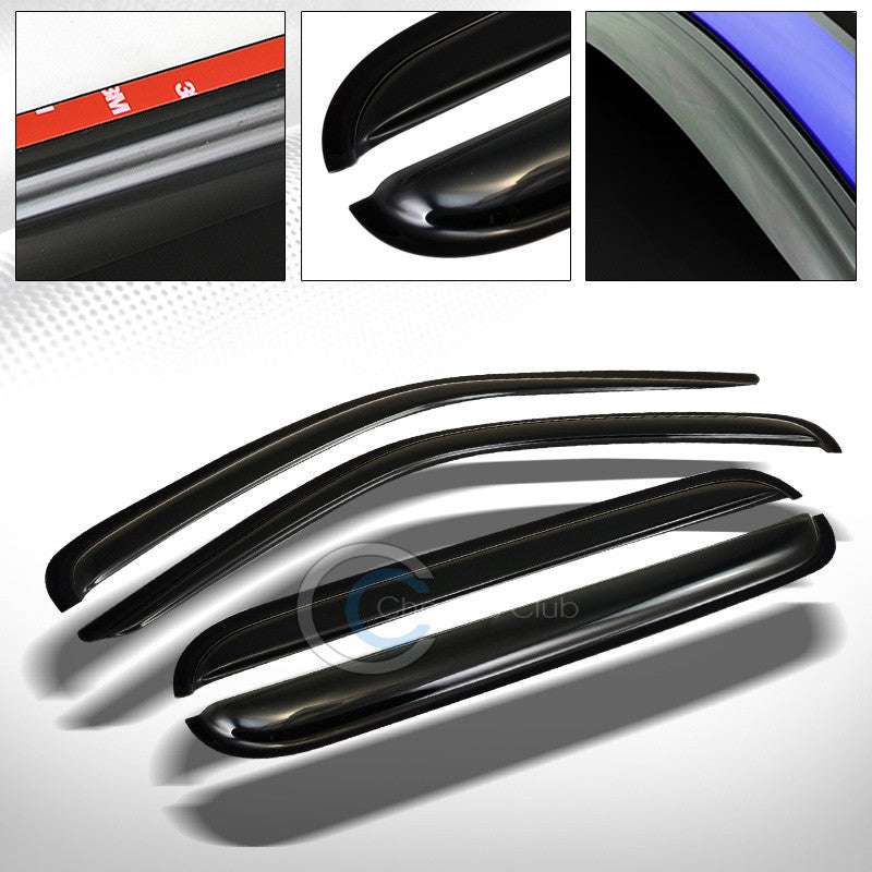 SUN/RAIN GUARD SMOKE VENT SHADE DEFLECTOR WINDOW VISOR 4PC 02-07 JEEP LIBERTY KJ