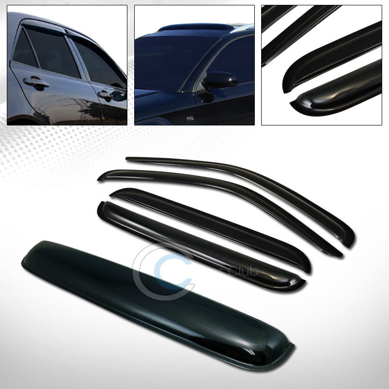 SMOKE SUN SHADE VENT WINDOW VISORS+SUNROOF MOON ROOF GUARD 02-07 JEEP LIBERTY KJ