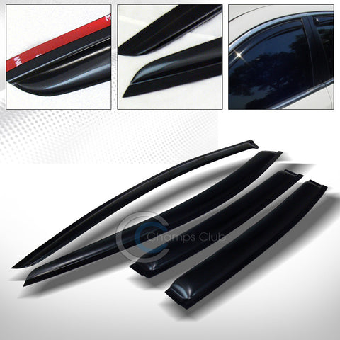 SUN/RAIN SMOKE GUARD VENT SHADE DEFLECTOR WINDOW VISORS 4PCS 08-12 CHEVY MALIBU