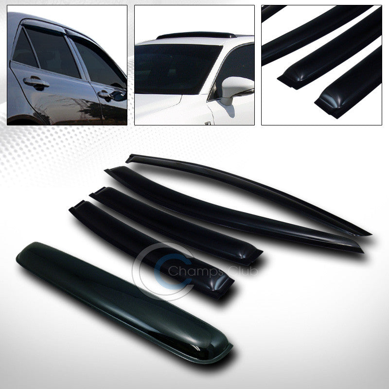 SMOKE SUN SHADE VENT WINDOW VISORS W/SUNROOF MOON ROOF GUARD 08-12 CHEVY MALIBU