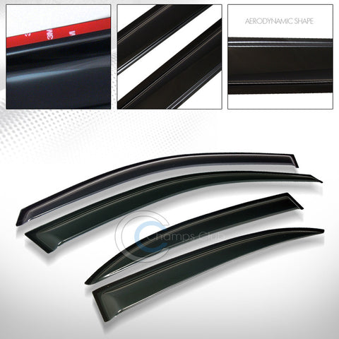 SUN/RAIN GUARD SMOKE VENT SHADE DEFLECTOR WINDOW VISORS 4P 13 14 15 CHEVY MALIBU