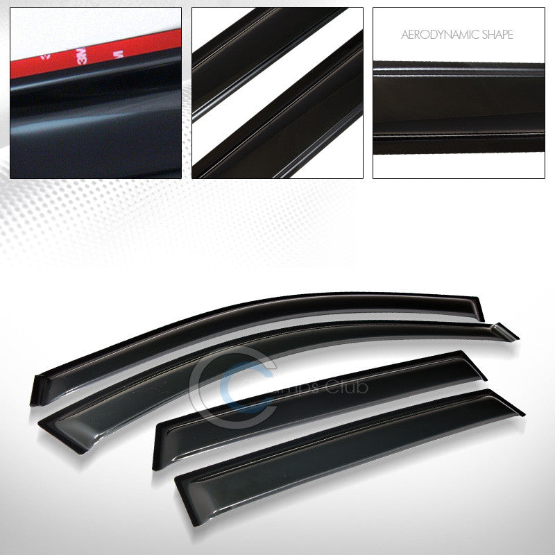 SUN/RAIN GUARD SMOKE VENT SHADE DEFLECTOR WINDOW VISORS 4PC 03-08 TOYOTA MATRIX