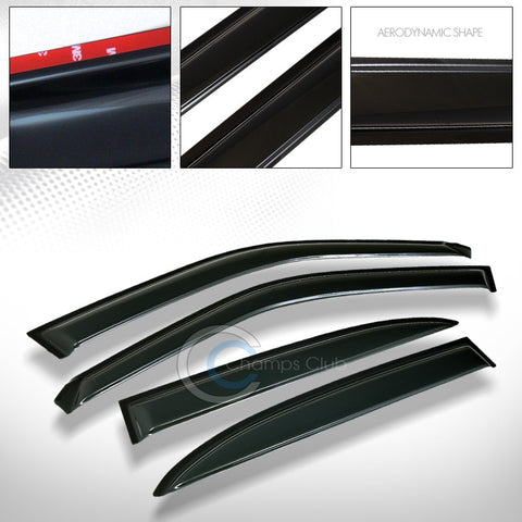 SUN/RAIN GUARD SMOKE VENT SHADE DEFLECTOR WINDOW VISORS 4P 98-02 MAZDA 626 GF/GW