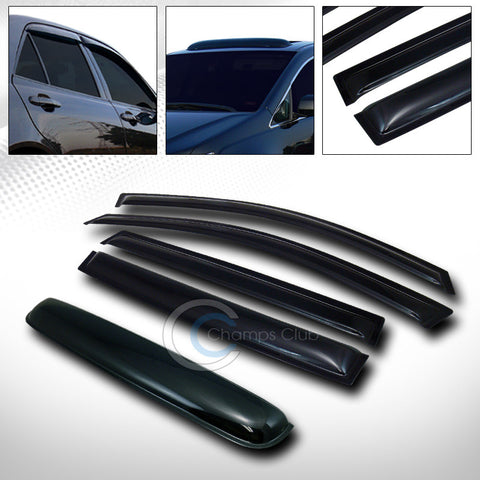 SMOKE SUN SHADE VENT WINDOW VISORS W/SUNROOF MOON ROOF GUARD 5PC 07-09 ACURA MDX