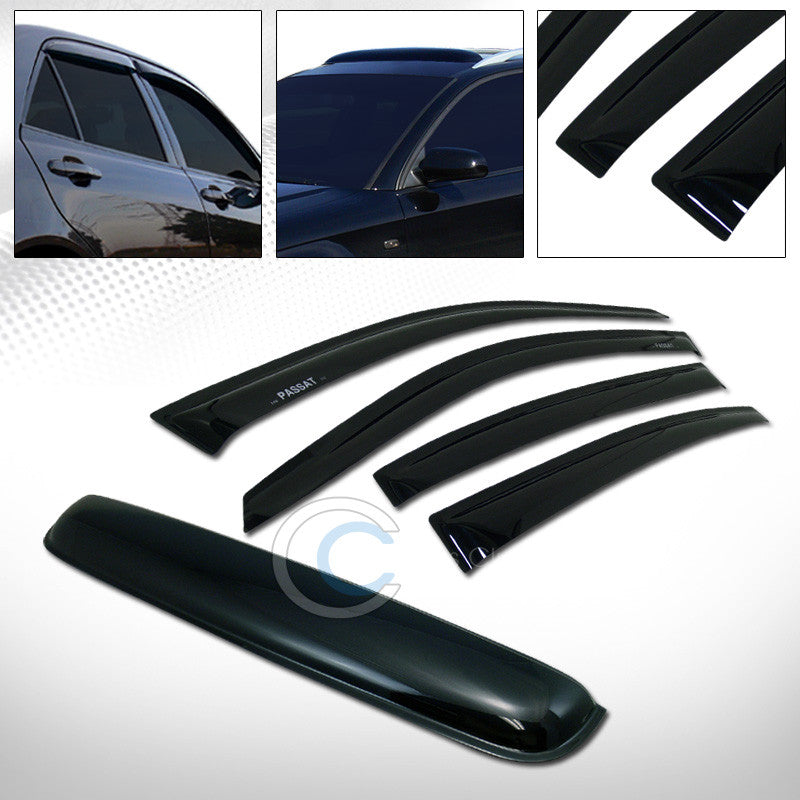 SMOKE SUN SHADE WINDOW VISOR+SUNROOF MOON ROOF GUARD 97-05 VW PASSAT 4D/SEDAN B5