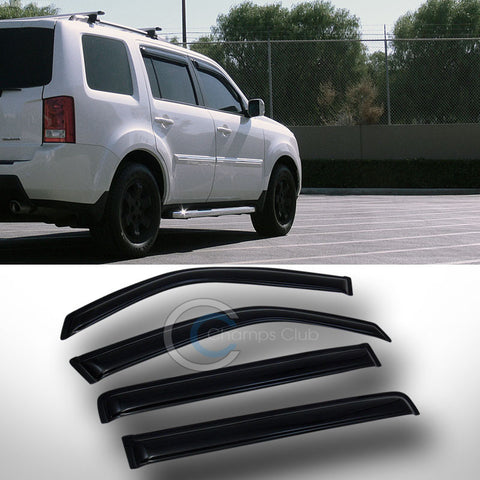 SUN/RAIN SMOKE GUARD VENT SHADE DEFLECTORS WINDOW VISORS 4PC 09-13 HONDA PILOT