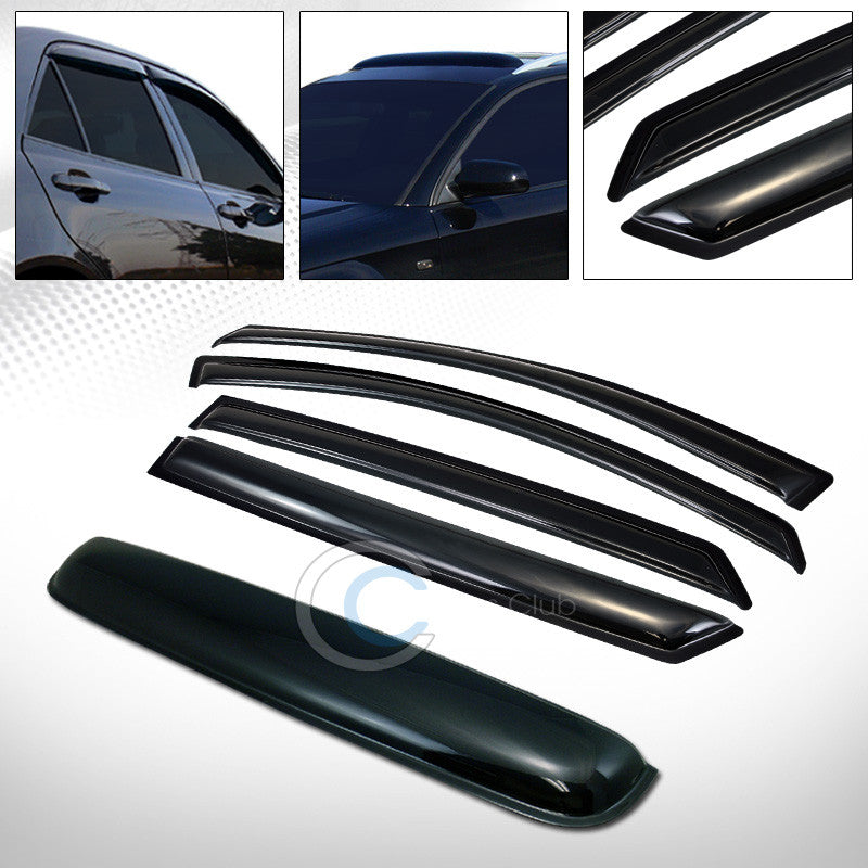 SMOKE SUN SHADE VENT WINDOW VISORS w/SUNROOF MOON ROOF GUARD FOR 07-12 KIA RONDO