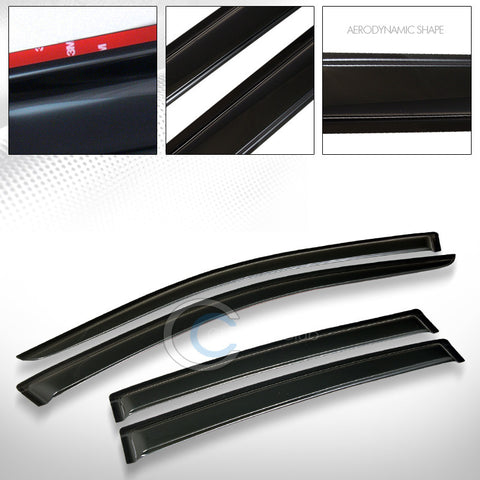 SUN/RAIN GUARD SMOKE VENT SHADE DEFLECTOR WINDOW VISORS 07-14 SEBRING/200 4D/4DR