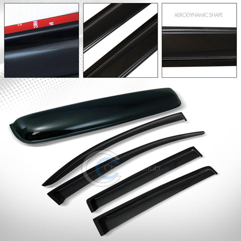 SMOKE SUN SHADE VENT WINDOW VISORS+SUNROOF MOON ROOF GUARD 5PC 13-15 CHEVY SPARK