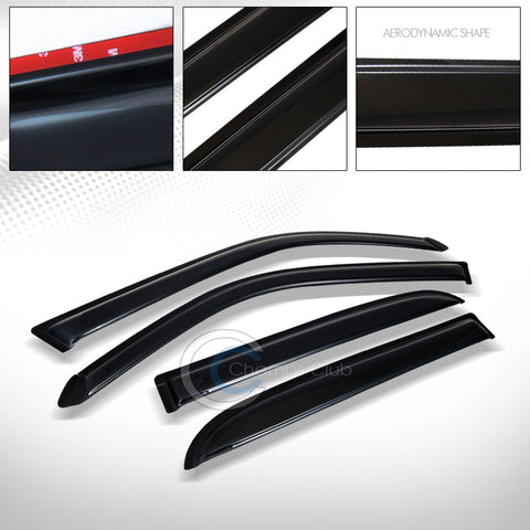 SUN/RAIN GUARD VENT SHADE DEFLECTOR WINDOW VISORS 04-06 TOYOTA TUNDRA DOUBLE CAB