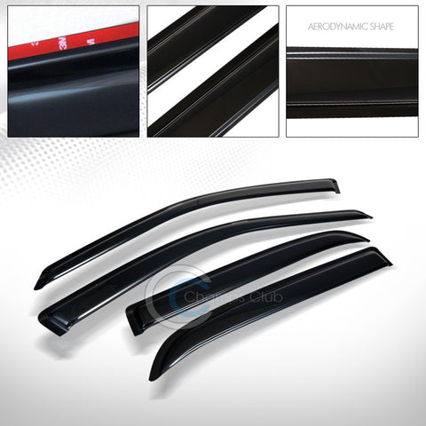 SUN/RAIN GUARD SMOKE VENT SHADE WINDOW VISOR 02-08 FORD CROWN VICTORIA LONG REAR