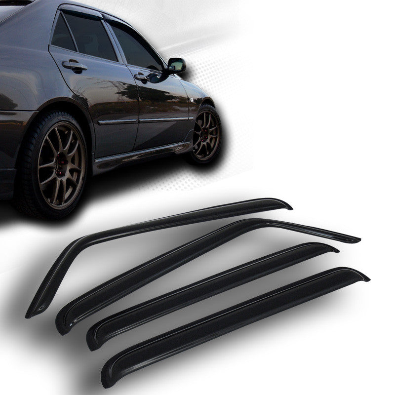 SUN/RAIN SMOKE TINT GUARD VENT DEFLECTOR WINDOW VISORS 4P 07-16 JEEP WRANGLER 4D