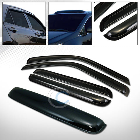 SMOKE SUN SHADE WINDOW VISORS w/SUNROOF MOON ROOF GUARD 92-00 CHEVY/GMC C/K C10